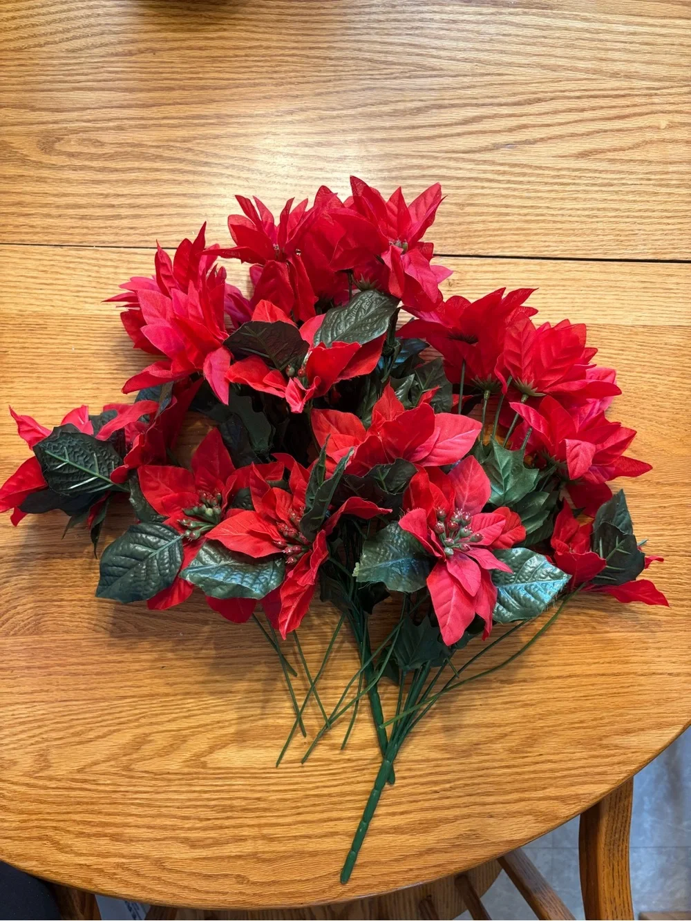 Christmas Holiday Themed Artificial Flowers, Greenery and Accessory Lot